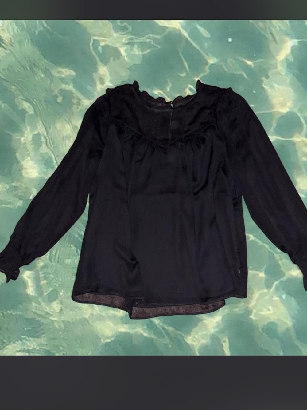 Torrid Black Sheer Sleeves Peasant Top